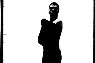 Merce Cunningham waiting to perform Winterbranch